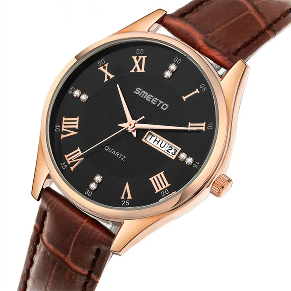 

New Women Men's Watch Quartz Leather Lovers' Wristwatch Sport Clock Timepiece