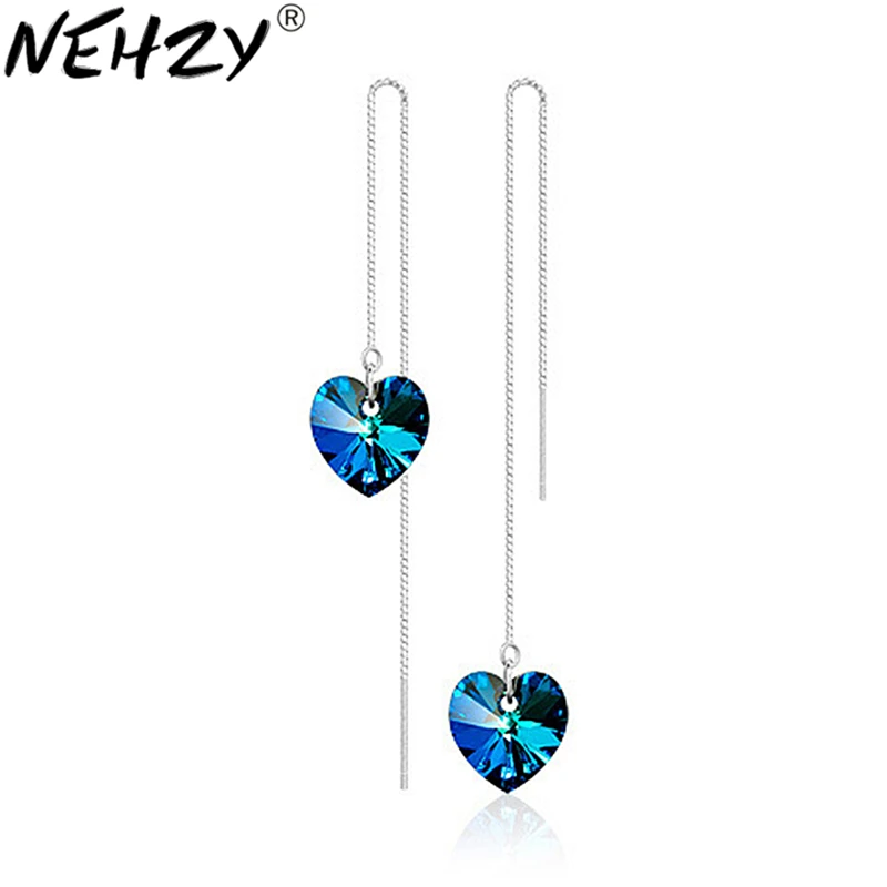 

NEHZY Silver earrings Haiyangzhixin wild blue crystal jewelry lady lovely high quality fashion jewelry manufacturers, wholesale