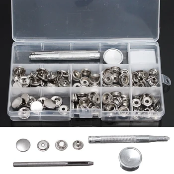 

JX-LCLYL 30 Set 15mm Heavy Duty Snap Fastener Popper Press Stud Button + Fixing Tool Kit