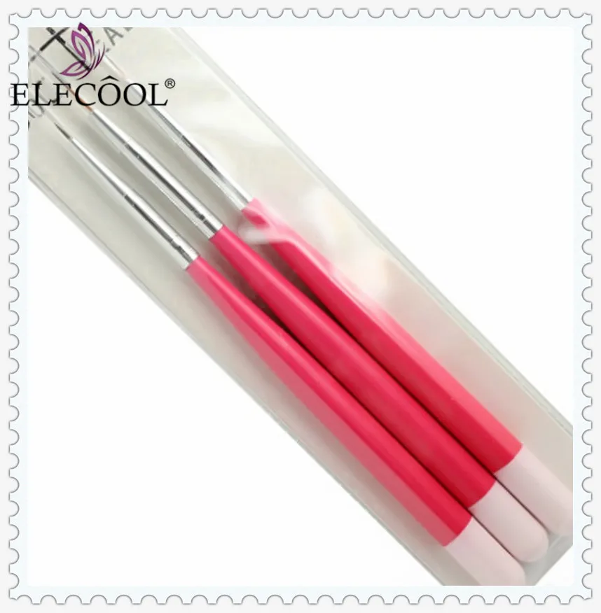 ELECOOL 3/1 шт Нейл-арт лайнер живопись кисточки для геля лак для ногтей, набор для маникюра Стразы акриловые деревянной ручкой полоса линии - Цвет: 02