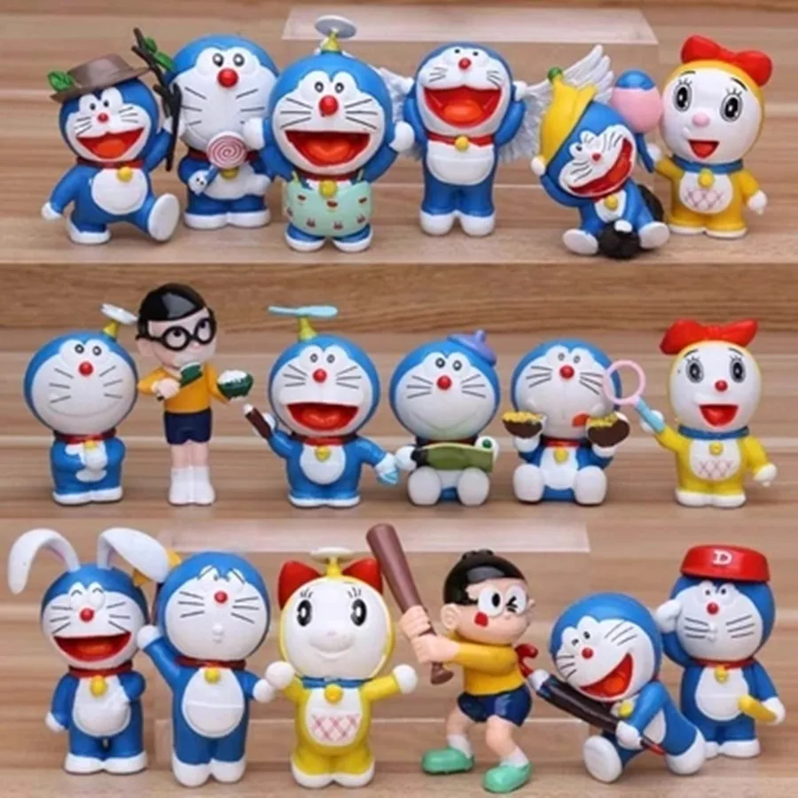 18pcs/lot 5 6cm Lovely Doraemon Figures Doraemon Classic PVC Action