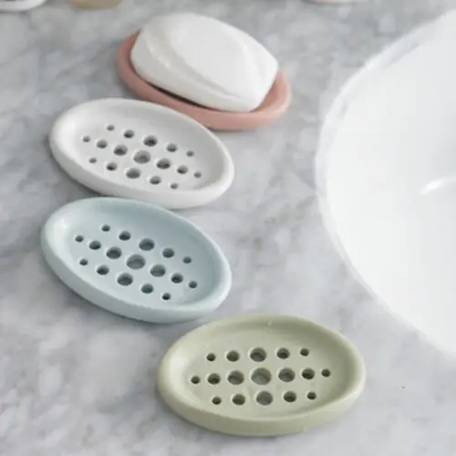 

2019 Fashion Many Holes Two Soap Box Elliptical Shape Soap Dish Bathroom Shower Storage Plate Stand Dishes Container Tray