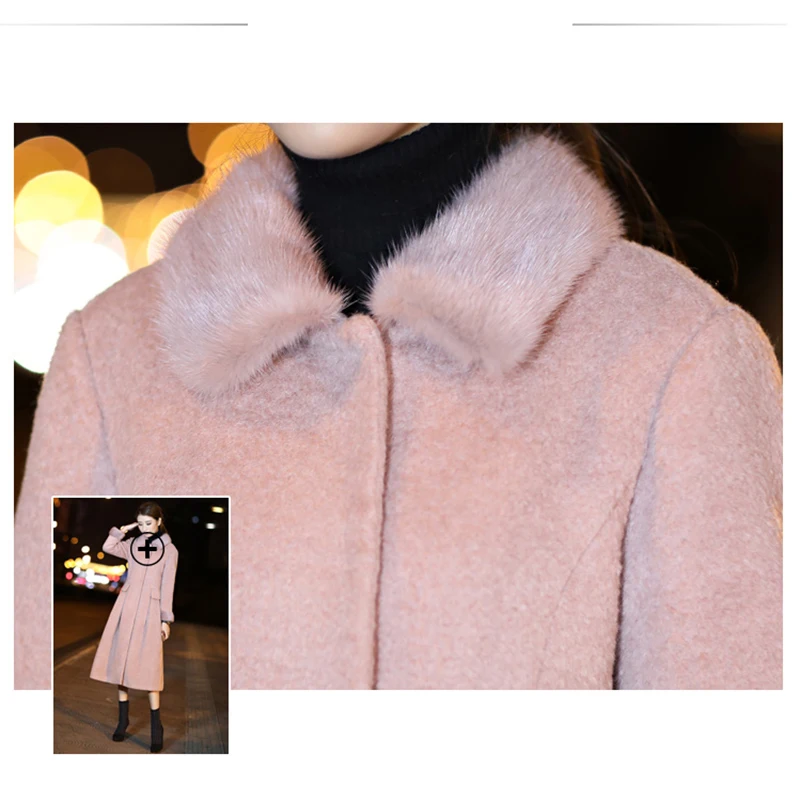 Lf764 Laine D'hiver Haute Élégant De Wool Nouvelle Veste Long 2018 Mélange Mince Femme Qualité Cachemire Vestes Manteau Coat Femmes Manteaux Cardigan Pink E8wUSqC