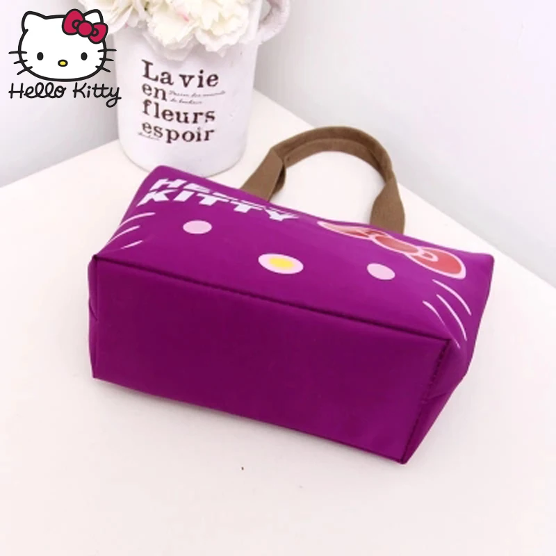 Hello Kitty Women Cartoon Cute Cosmetic Handbag Travel Wash Case Plush Wallet Girls Convenient Wrist Bag MakeUp Wash Beauty Girl