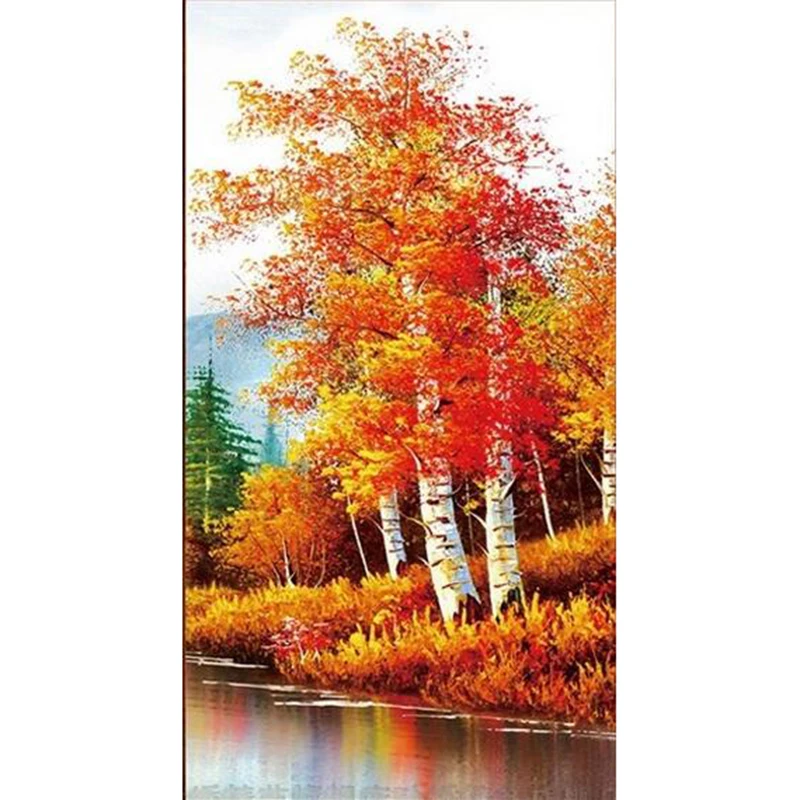 Sakura Diamond Embroidery cherry On the Volcano Picture rhinestone Crystal Mosaic 5D Painting kit | Дом и сад