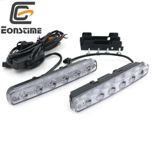 Eonstime 6500 К 2 шт.. Высокая мощность 12 Вт супер яркий светодио дный 6 LED DRL дневные ходовые огни Противотуманные фары 12 В в/В 24 В выключенные фары