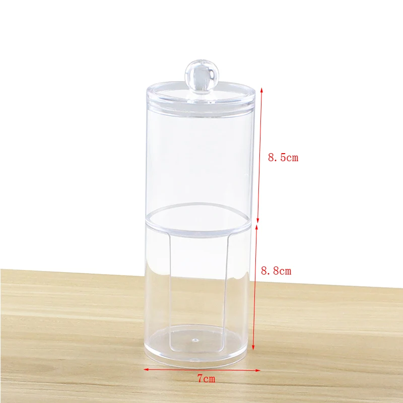 

Round Qtip Container Cosmetic Holder Clear Q-tip Box Makeup Cotton Pad/Swab Organizer Jewelry Storage Box 7*17.2cm