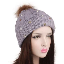 Твист ручной-бисер, стразы шерстяной шар шерстяной Беговая Шапка Кепка Женская ветрозащитная холодная наушники пара теплая вязаная шапка