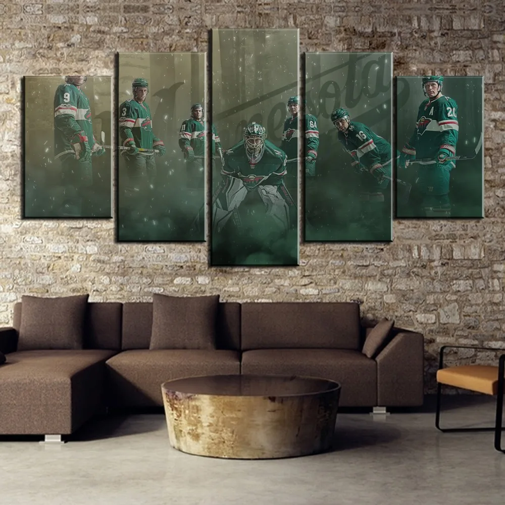 

5 Piece Ice Hockey Team Sport Cuadros Decoracion Painting Canvas Wall Art Picture Home Decoration Living Room Canvas Painting