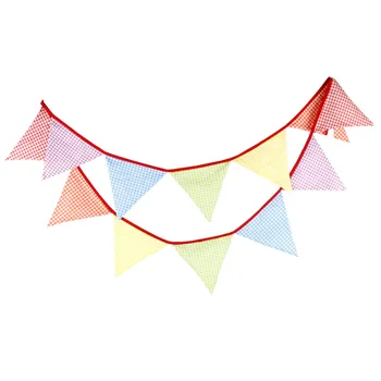 

1pcs 3.3M 12Flags Colorful Plaid Home Party Decoration Flag Outdoor Wedding Grid Flag Banner Birthday Festival Wall Deco Pennant