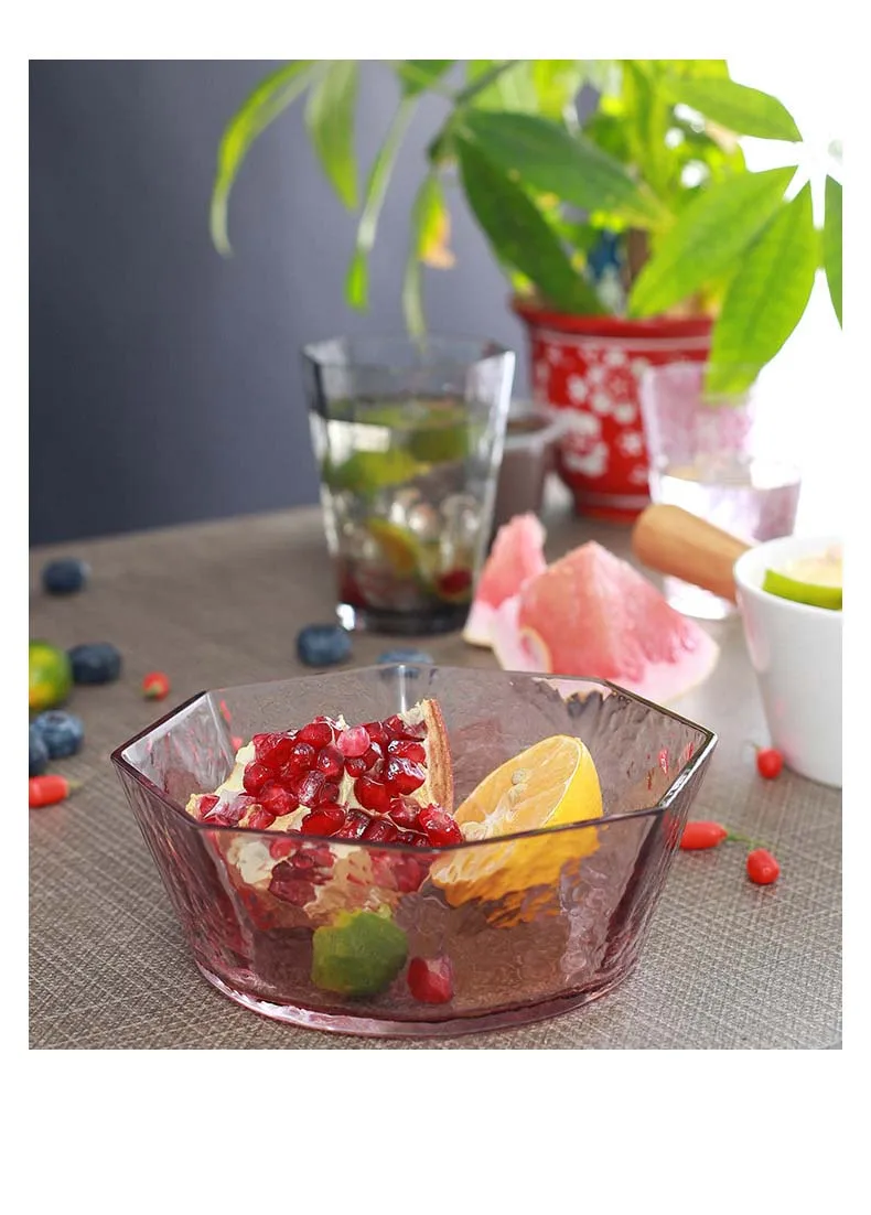 Молоток цветной узор фруктовая Чаша Стеклянная Чаша креативная стеклянная посуда Геометрическая необычная Салатница