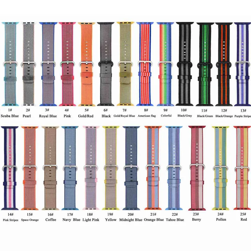 

Nylon Watchbands For Apple Watch Band Series 1 Series 2 Strap Wrist 38mm 42mm Band Replacement With Metal Clasp For iWatch
