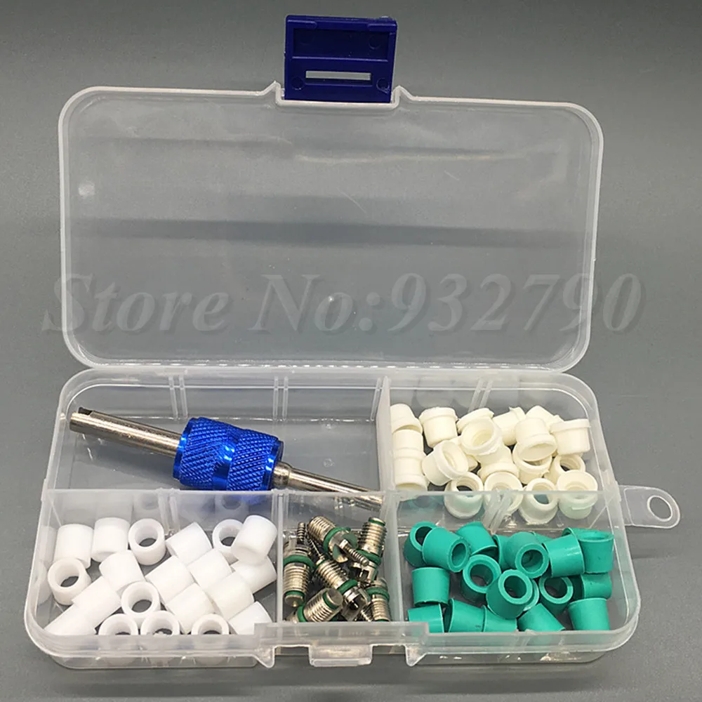 AC Valve Core Remover Tool AC Car Valve Core Hose Gasket O-Ring Seal Kit