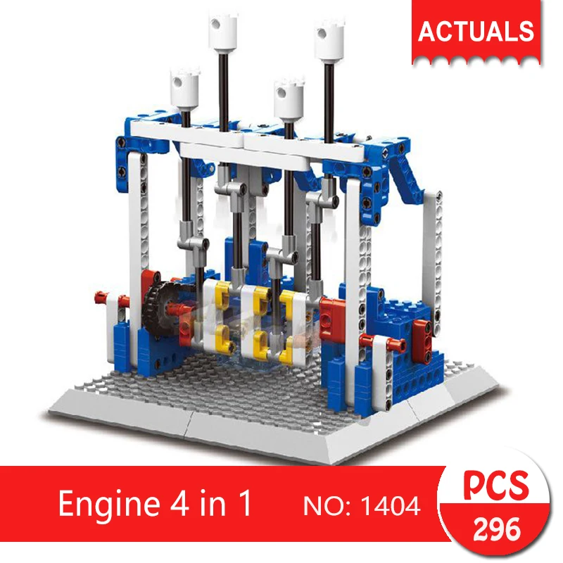 

LEPIN 1404 296Pcs Technic Series Engine 4 in 1 Building Blocks Bricks Toys For Children Gift