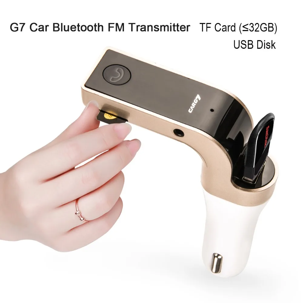 

Multifunction 4-in-1 Car Bluetooth FM Transmitter with USB Flash Drive TF Music Player ,Bluetooth Car kit USB Car charger G7