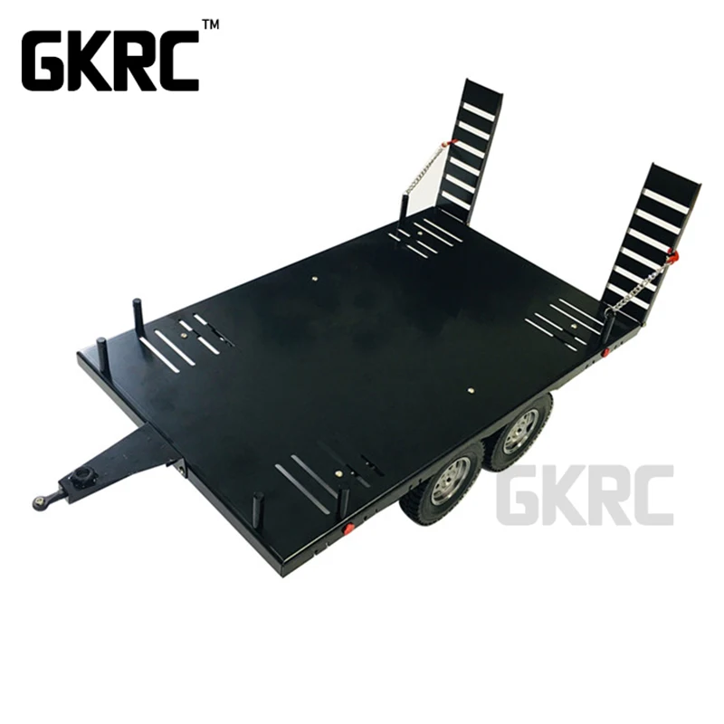 Double Axis Metal Alloy Flatbed Trailer 420mm*250mm For 1/10 Rc Crawler Trx4 Rc4wd D90 Scx10 Vs4-10 Jimny Gen8 Wraith | Игрушки и хобби