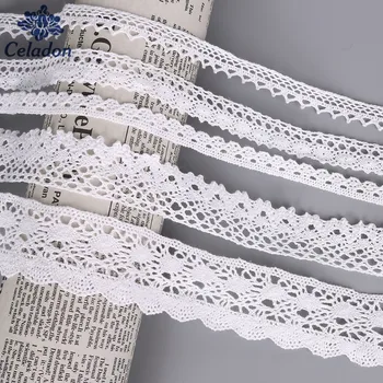

10Yard Handmade Patchwork White Cotton Ribbon Crocheted Lace Ribbon Trim For Sewing Decoration DIY Handmade Material