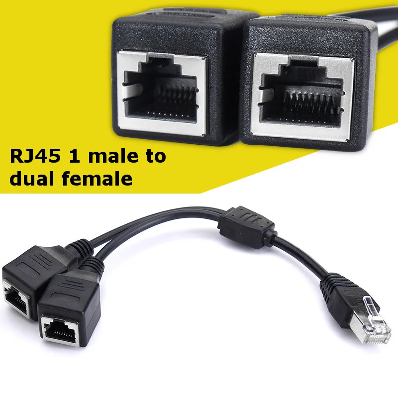 Лучшая цена Cat 5 LAN Ethernet RJ45 1 Папа два разъема адаптера соединительный кабель