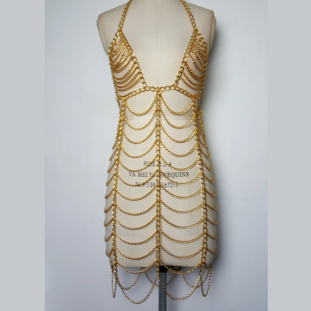 gold chain dress