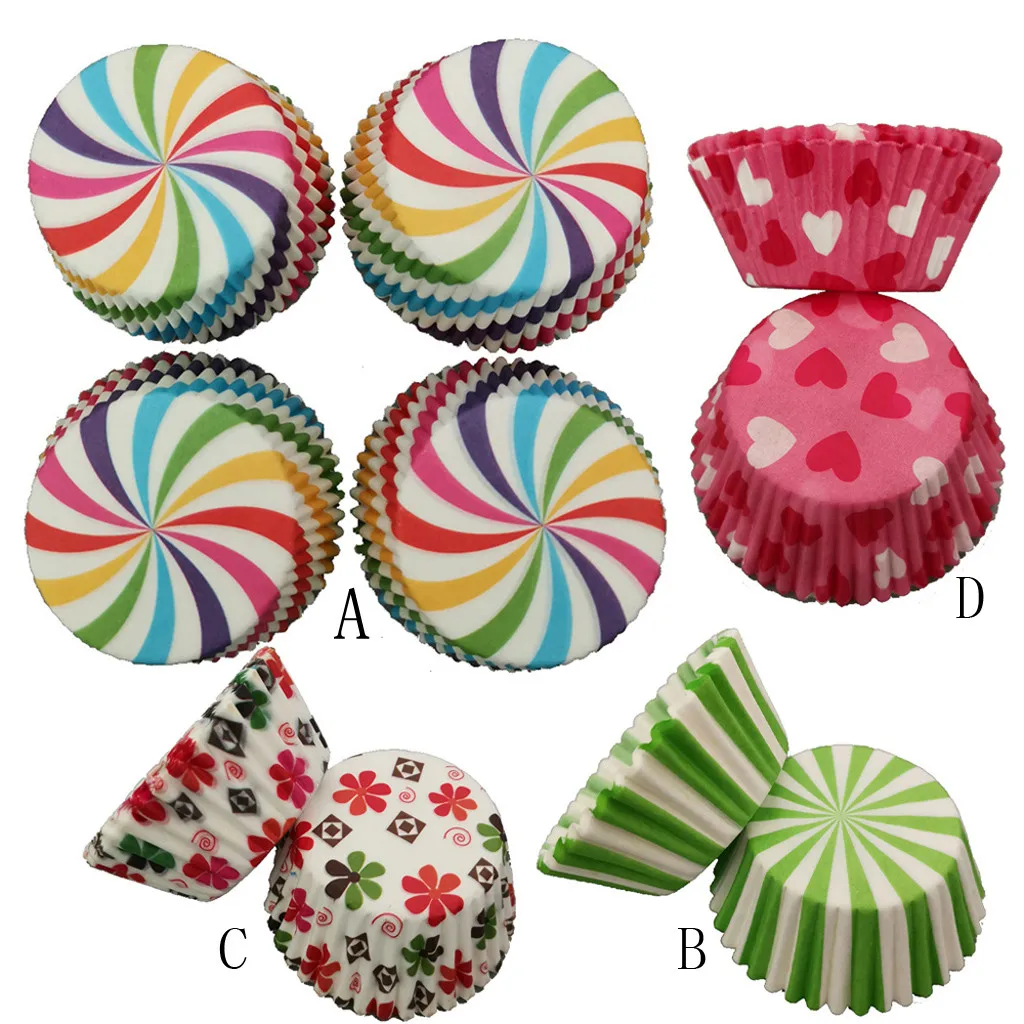 

100PCS/Set Muffin Cupcake Paper Cups Cake Forms Cupcake Liner Baking Muffin Box Cup Case Party Tray Cake Mold Decorating Tools