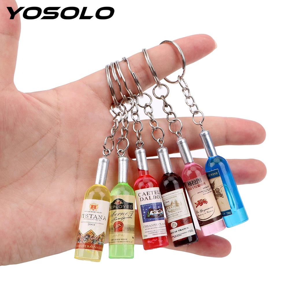 YOSOLO 1 шт. брелок для ключей в виде винной бутылки Женский/мужской модный
