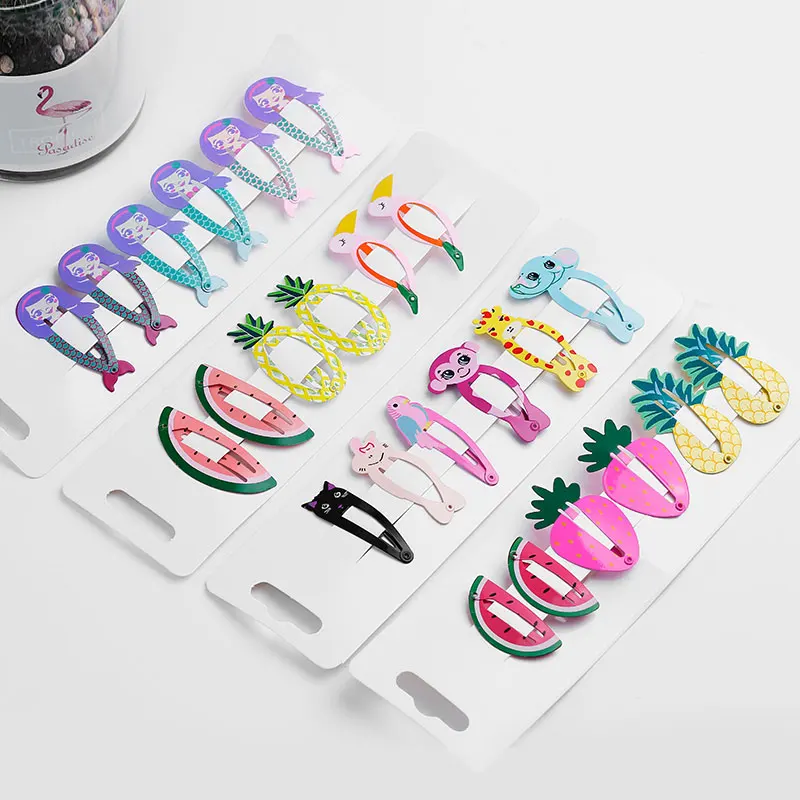 6pcs Baby Snap Hair Clips for Children Kids Girls Hair Accessories Cute Cartoon Fruit Animal Hairpins Clip Pins Color Barrettes 6pcs Baby Snap Hair Clips for Children Kids Girls Hair Accessories Cute Cartoon Fruit Animal Hairpins Clip Pins Color Barrettes