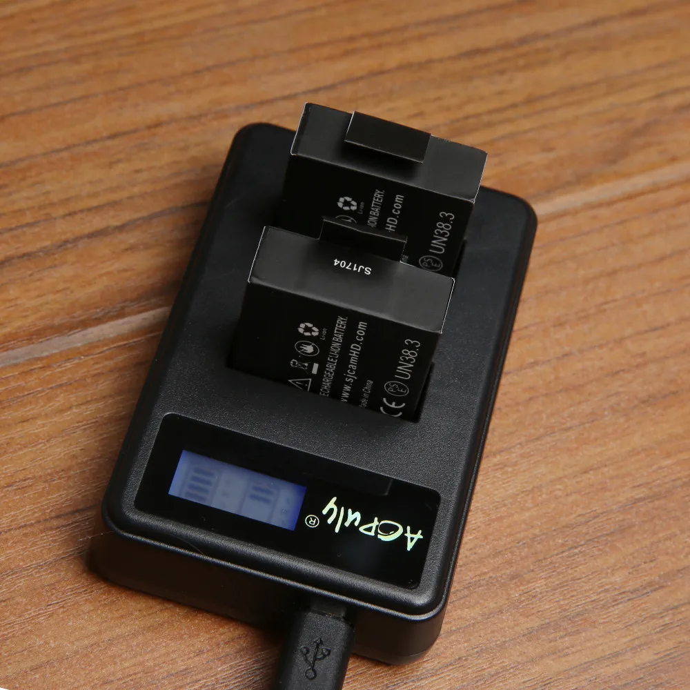 Новый LCD USB Двойной аккумулятор зарядное устройство + 2x SJCAM SJ4000 батарея