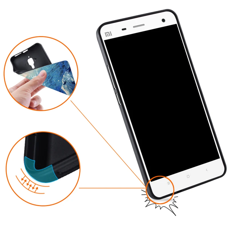 Xiaomi Mi4 Case Original Cover for Xiaomi Mi4 Case Cover Skin Wolf Fish Skull Mi4 Fundas 100% 4