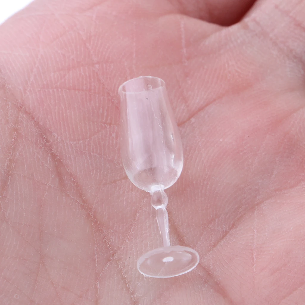 1/12 Dollhouse Tableware 4 Pieces Cup Goblet Wine Glass Juice Glass Kitchen Living Room Accessories