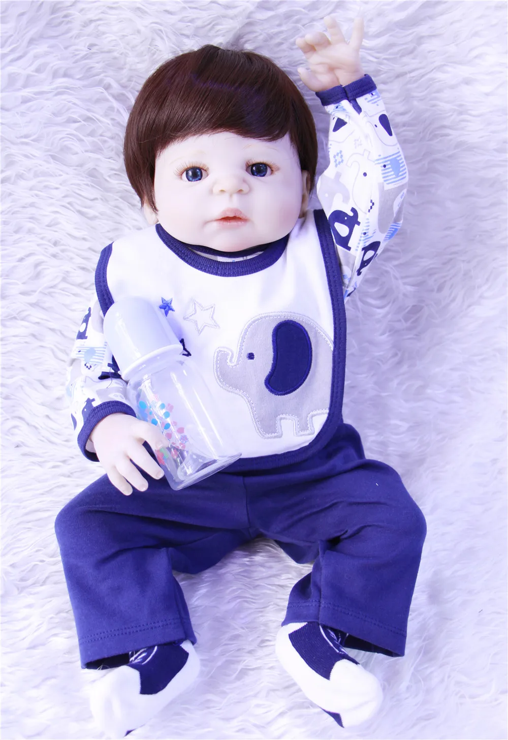 Лучшие игрушки Brinquedos силиконовые Reborn Детские куклы в синей одежде как крутой мальчик как настоящие куклы Reborn для девочек Baby alive