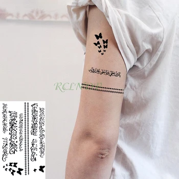 

Waterproof Temporary Tattoo Sticker Arabic word line butterfly tattoo fake tatto stickers flash tatoo for girl women men