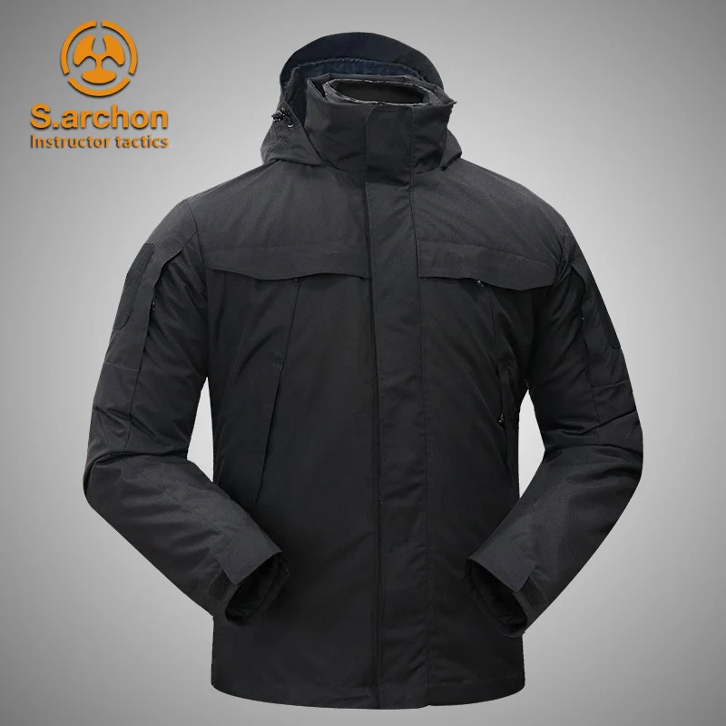 

s.archon Instructor Tactics Men's three-in-one thickening and heat preservation removable two-piece winter climbing suit jacket