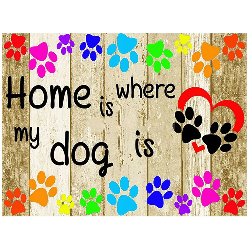 5D Full Diy circular Diamond Painting Dog claw words Mosaic Handmade Cross Stitch Embroidery home cecoration gift ZC154 | Дом и сад