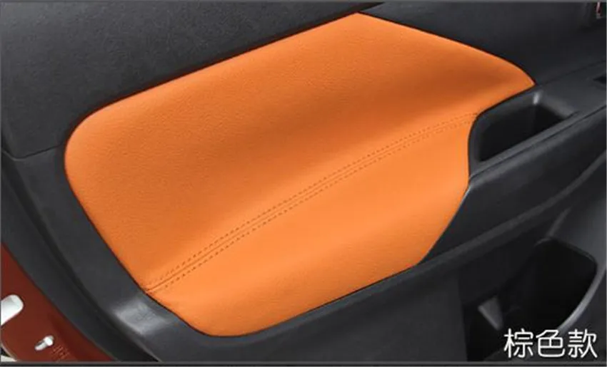 Free shipping 1lot genuine leather Interior door armrest cover for- Mitsubishi OUTLANDER car accessories - Название цвета: Коричневый