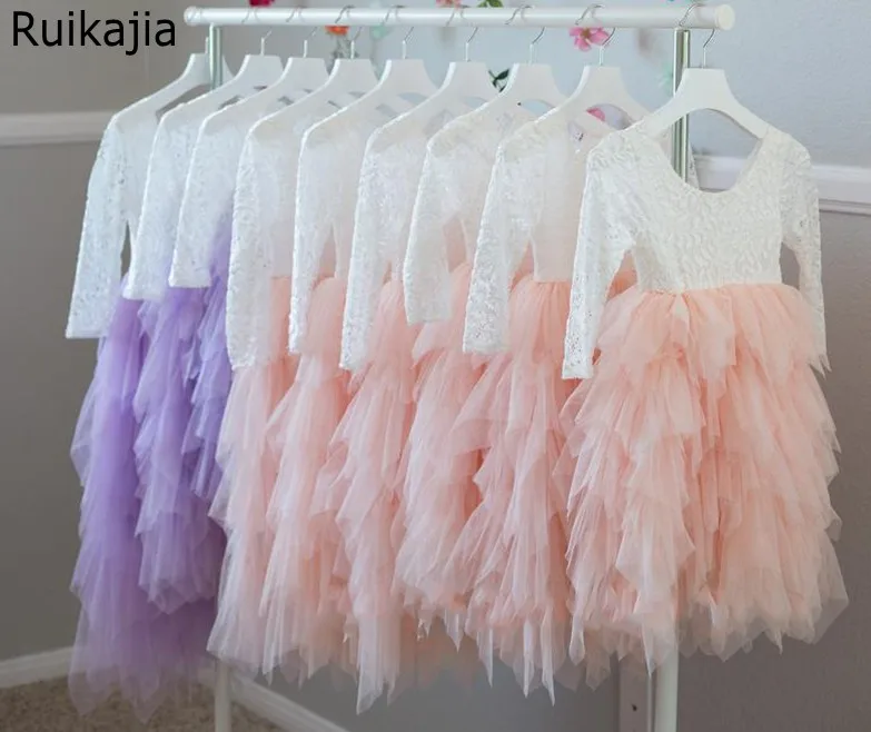 

Lace and Tulle Flower Girl Dress Party Dress Birthday Dress Blush Pink Tulle Dress Flower Girl Lace Dress lace tutu dress
