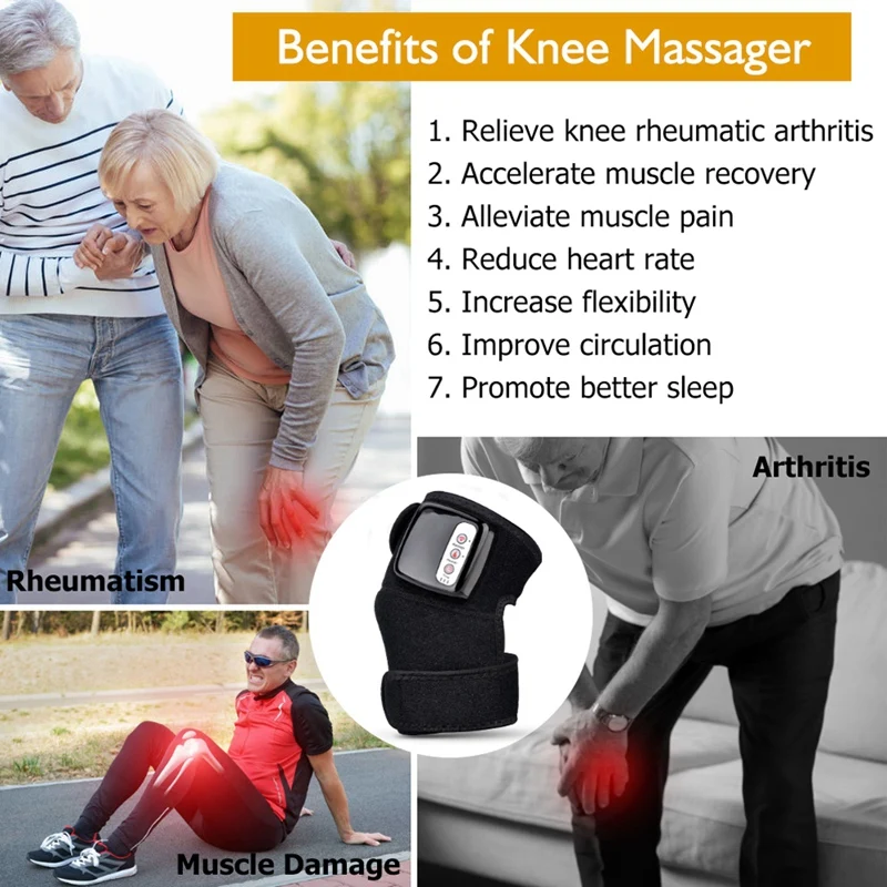 Термотерапия коленный поддерживающий бандаж обертывание подогреваемый вибрационный массаж коленный сустав для облегчения боли при артрите лечение ревматизма