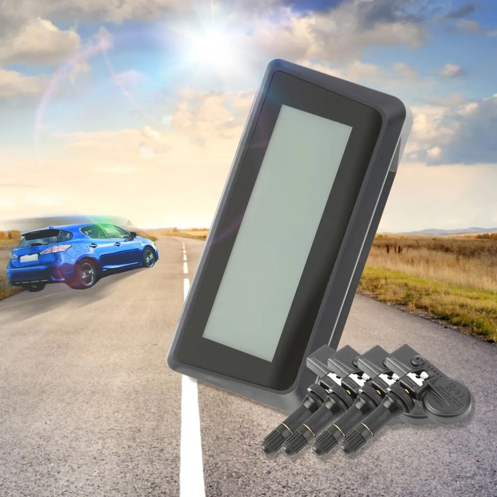 

Pressure Monitor System + 4 External Sensors LCD Display GS01-T01 TPMS Function Suitbale for Four Wheeled Car SUV