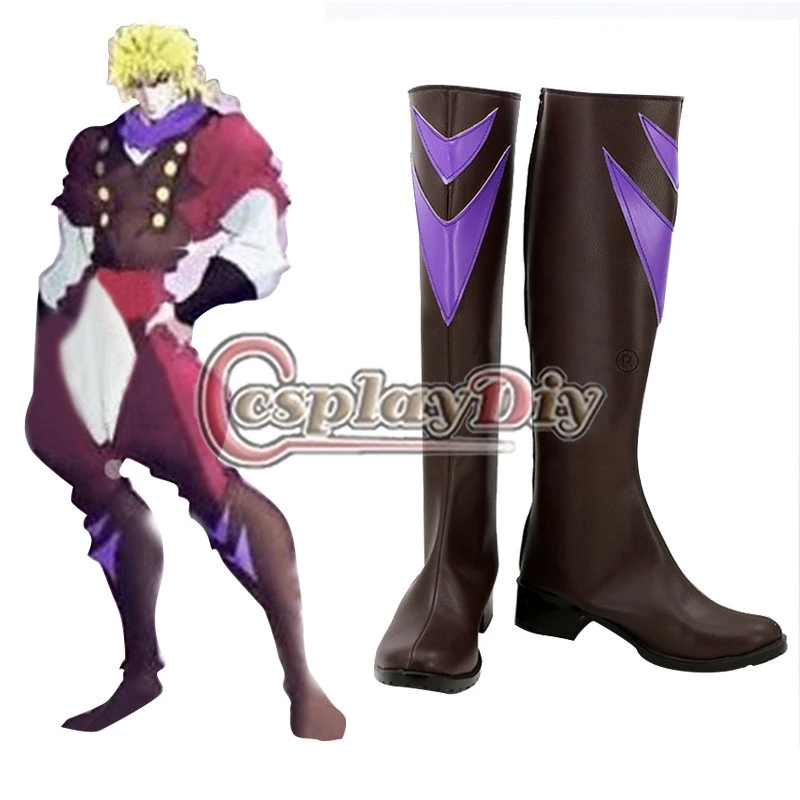 Bizarre Adventure Dio Zapatos Botas de Los Hombres Adultos de Anime Cosplay Boots Por Encargo|shoe glow in the dark|shoes bounceshoes spinning -