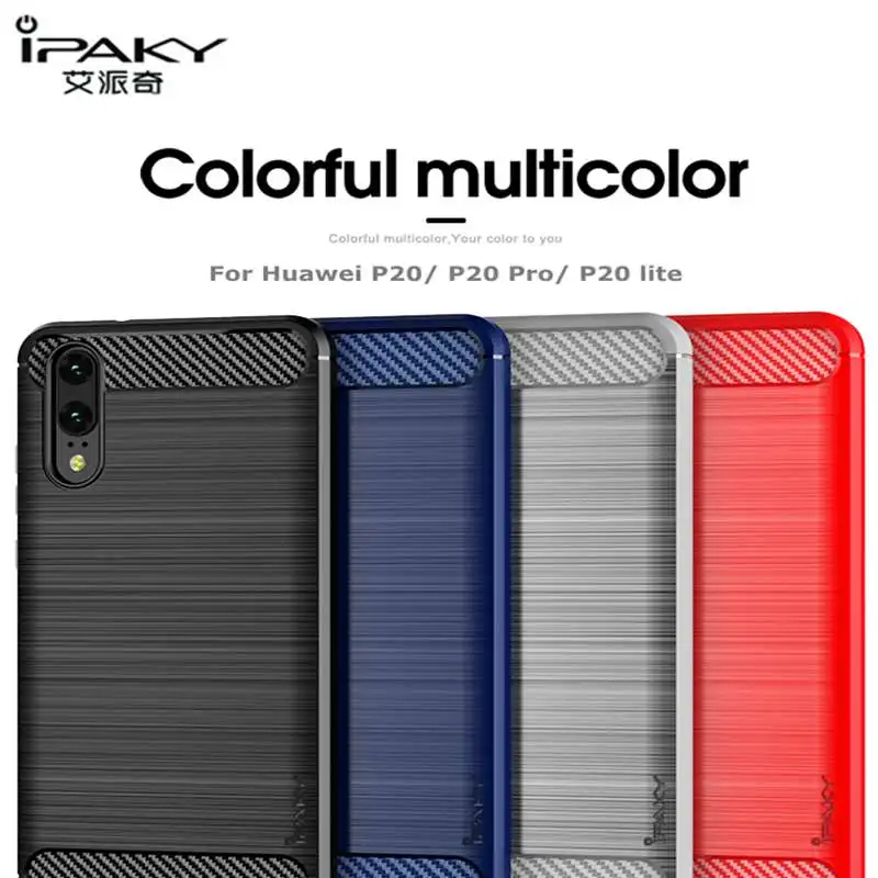 

Ipaky For Huawei P20 Pro/Lite Case Cover Soft TPU Silicone Phone Case For Huawei P20 /Nova 3e Protective Shield Shockproof Funda