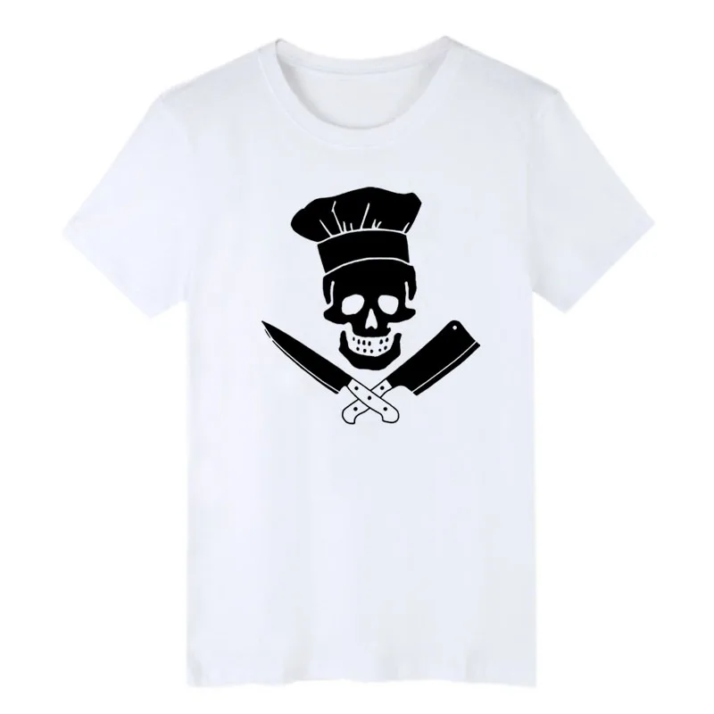 Забавный шеф-повар футболка Мясник кулинарные повара череп с ножами Графика футболка миров best Кук когда-либо фартук шляпа пирата Для мужчин топы