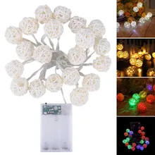 Глобус ротанга Шар струнный светильник s 30 светодиодный Сказочный светильник для спальни дома Патио газон сад Свадебная вечеринка LB88