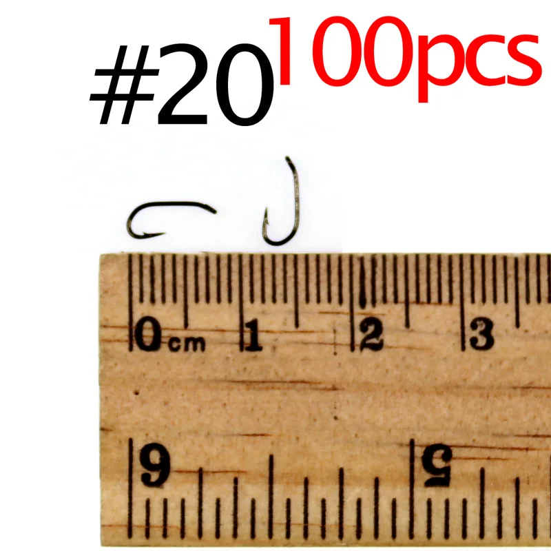 Bimoo 100 шт.#8#12#20 сухие мухобойные крючки Япония сильные и острые сухие мухобойные крючки для привязывания черного никеля для ловли форели - Цвет: 100pcs size 20