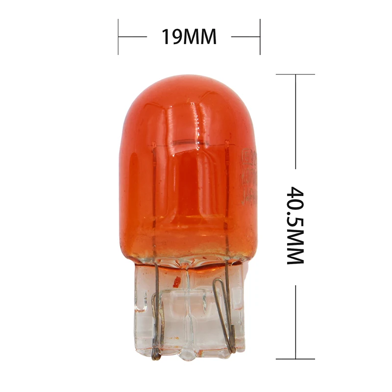 Lymoyo 10 шт. автомобиль T20 w21/5 w 7440 7443 галогенная лампа 12v теплый белый янтарь лампы стоп сигнала стоп светильник хвост светильник задний указатель поворота 12v