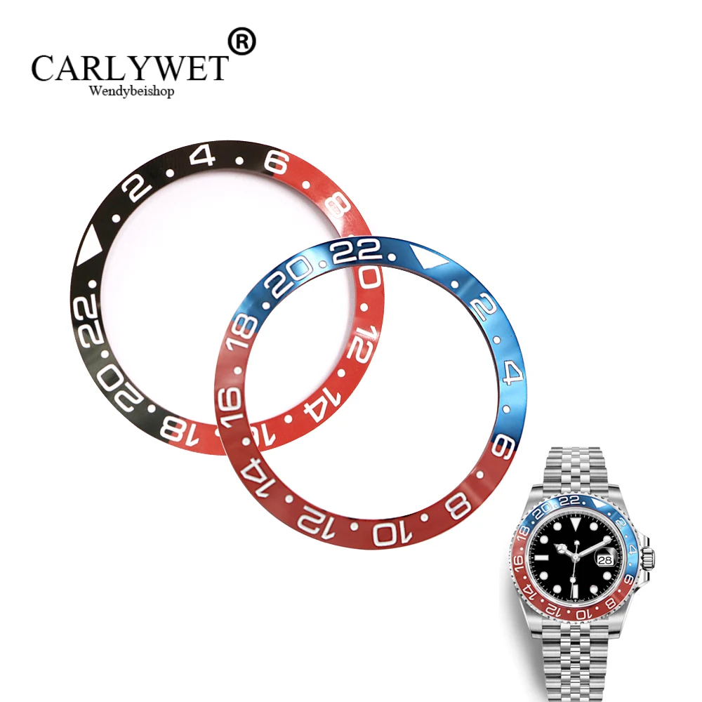 

CARLYWET TOP GRADE Replacement Black/Blue Red Ceramic Bezel Insert For GMT-Master II 116710B Batman