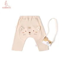 COBROO Штанишки для малышей с милым рисунком кошки хлопок для маленьких девочек штаны для мальчиков коричневый 0-3-6-9- 12-24 месяцев