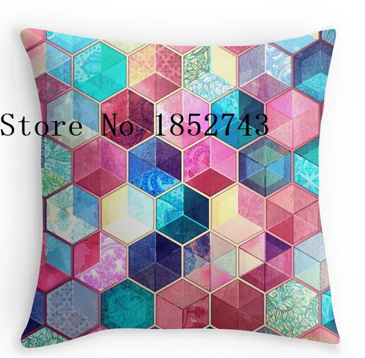 Pretty Cool Topaz Ruby Crystal Honeycomb Cubes Luxury Print Square Pretty Cool Topaz Ruby Crystal Honeycomb Cubes Luxury Print Square Pillow Cases For12 14