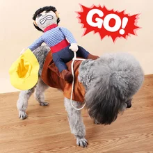 2016 Novelty Funny Dog Costume Pet clothes Cowboy Dressing up Jacket for Small Medium Large Dogs Chihuahua Yorkshire Poodle S-XL