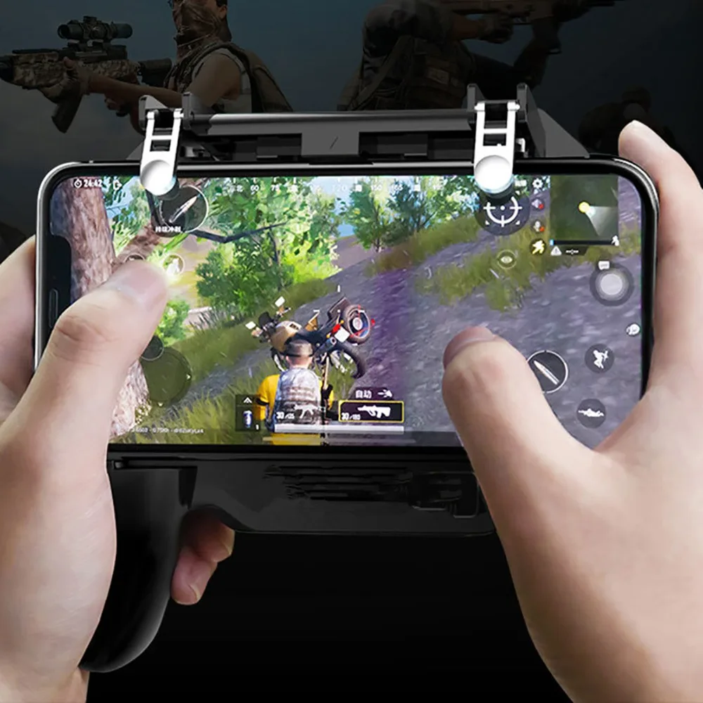  For Pubg Controller Gamepad Mobile Trigger L1R1 Shooter Joystick Game Pad Phone Holder Cooler Fan w