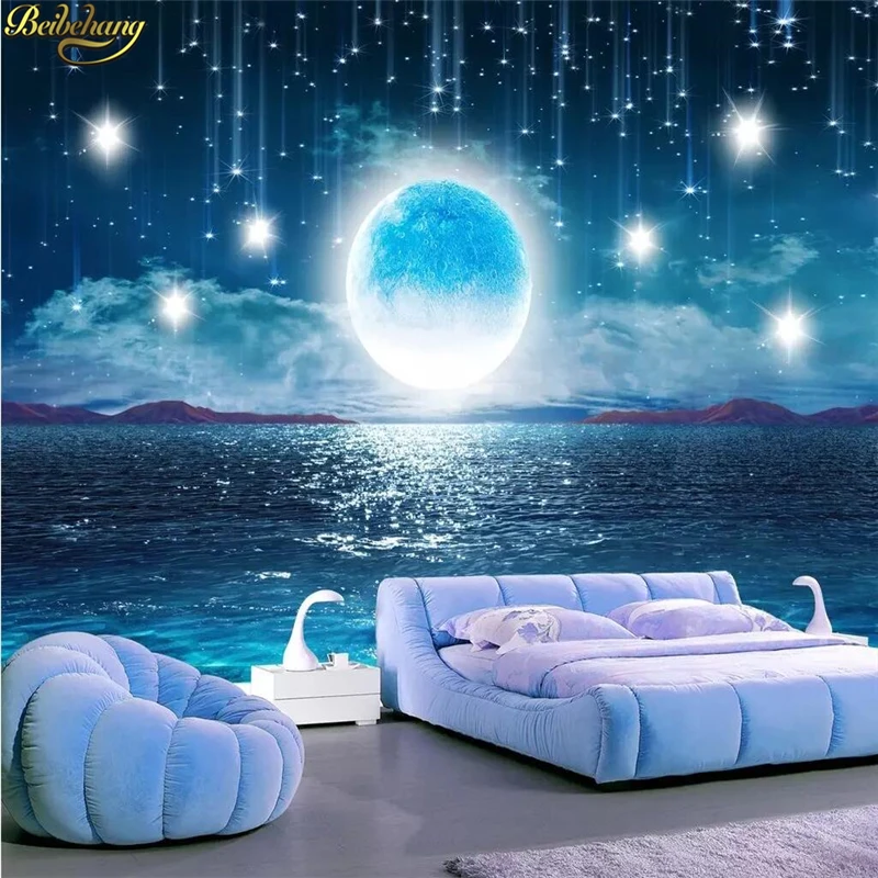 Beibehang заказ Фэнтези Замок Луна фото обои 3D пейзаж настенная Фреска гостиная диван спальня обоями домашний декор