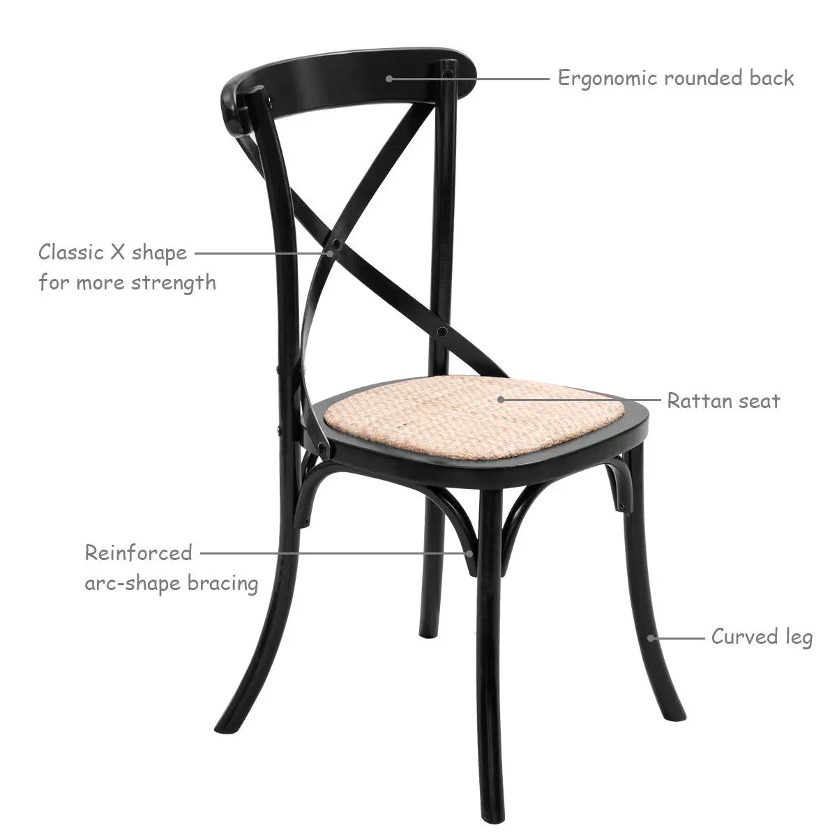 Giantex Set of 2 Cross Back Dining Side Chair Solid Wood Rattan Seat Modern Living Room Dining Room Furniture HW56269BK Giantex Set of 2 Cross Back Dining Side Chair Solid Wood Rattan Seat Modern Living Room Dining Room Furniture HW56269BK